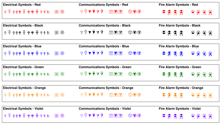 Electrical, Communications, and Fire Alarm Symbols