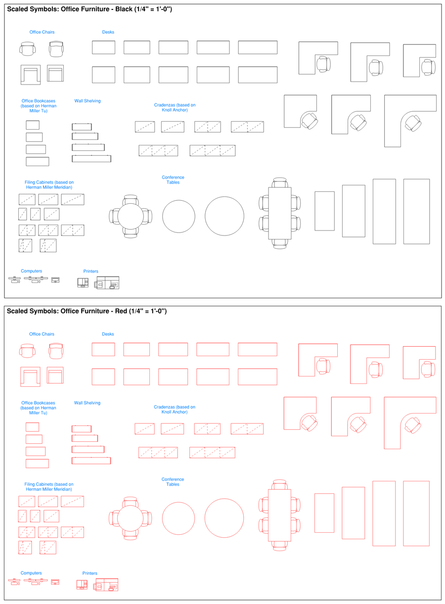 Commercial Office Furniture Symbols